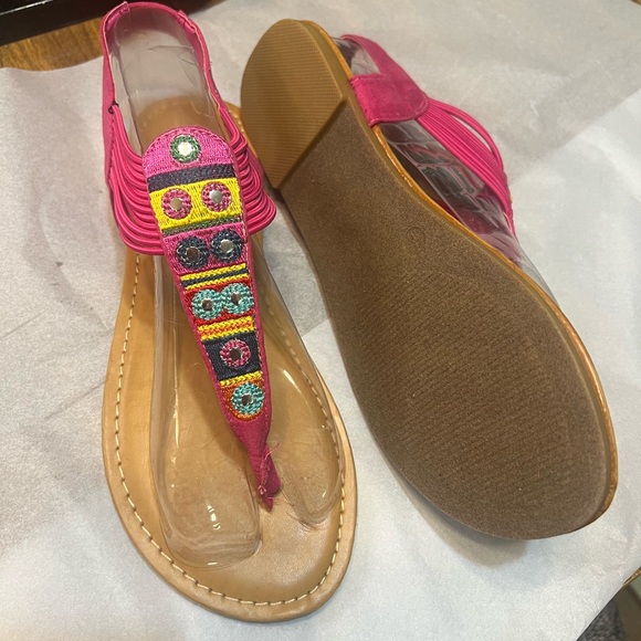 Top Moda fuchsia sandals - Picture 3 of 5